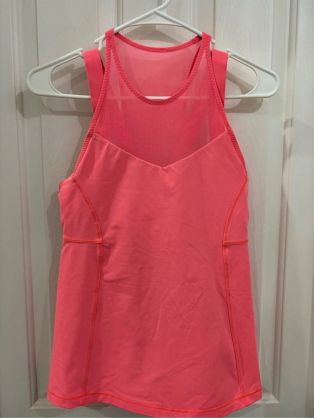 lululemon Running in the City Training Tank Top Pink Orange neon Size 6 mesh